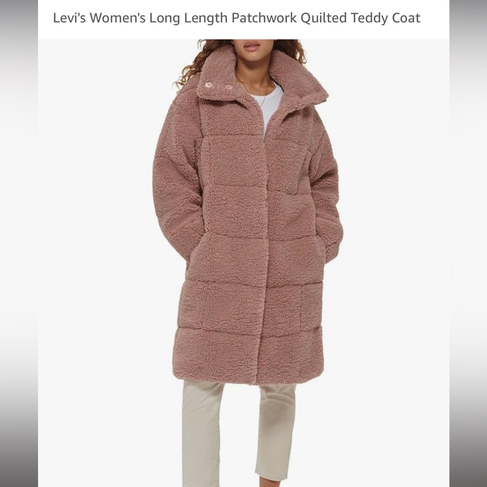 NWT Levi’s Sherpa Long length patchwork coat